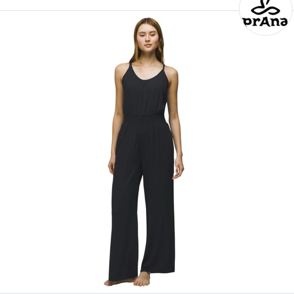 NWT Prana Fernie Wide leg Jumpsuit Lightweight Flowy Swimsuit Beach Coverup - Picture 1 of 13